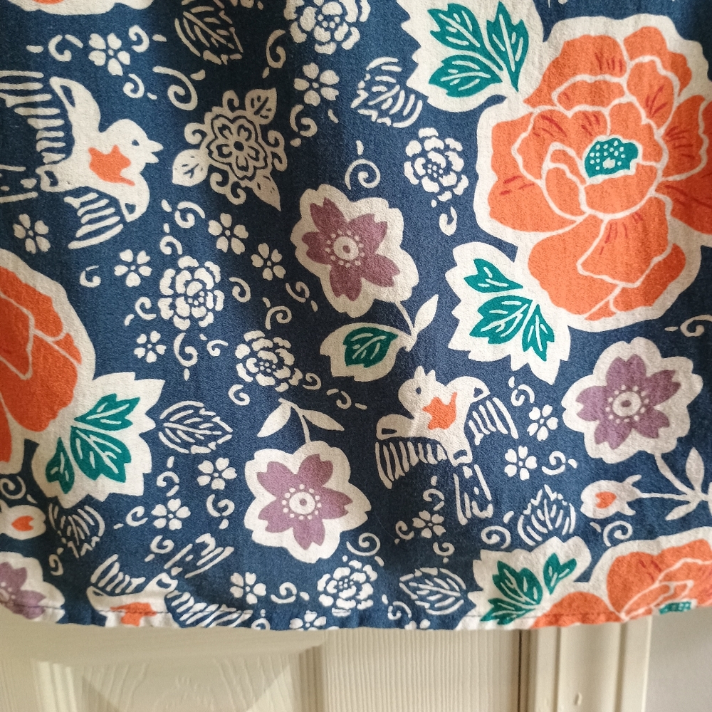 Old Navy XS Blue‎ Floral Print Shift Dress Lined Cotton Blend Boho Cottagecore - Picture 5 of 15